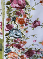 Load image into Gallery viewer, Milky White Parsi Gara Embroidery work Georgette Saree