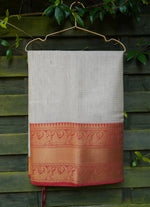 Load image into Gallery viewer, Traditional Beige and Red colour half silf Banarasi Saree