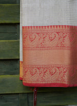 Load image into Gallery viewer, Traditional Beige and Red colour half silf Banarasi Saree