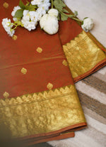 Load image into Gallery viewer, Orange banarasi silk saree
