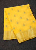 Load image into Gallery viewer, Yellow Benarashi silk saree
