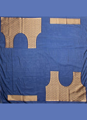 Pink Ikat silk saree with banarasi border and anchal