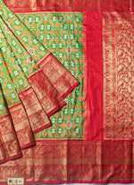 Load image into Gallery viewer, Ponchompali Ikat silk saree with kanjipuram border and anchal
