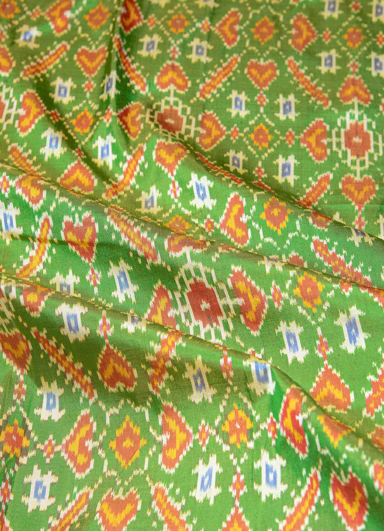Ponchompali Ikat silk saree with kanjipuram border and anchal