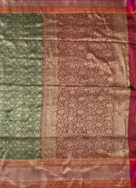 Load image into Gallery viewer, Bottle green Shikargah silk saree