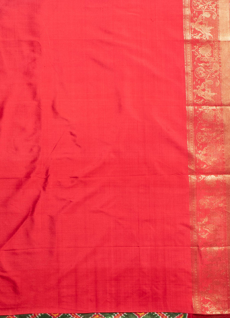 Ponchompali Ikat silk saree with kanjipuram border and anchal