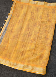 Mustard Color Linen Saree