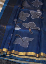 Load image into Gallery viewer, Hand painted raw silk saree
