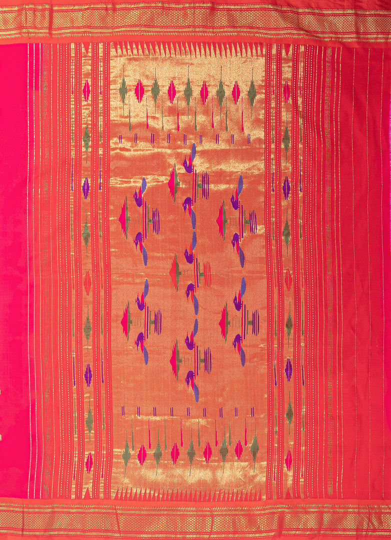 Paithani silk fuchia pink saree