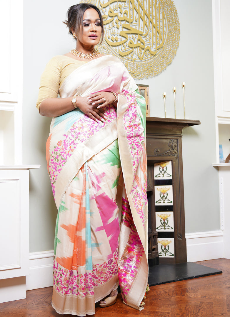 Pure hand woven banarasi silk