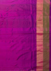 Ikat silk saree in white with multi color border.