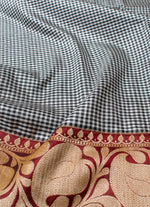 Load image into Gallery viewer, Kadwa weave Banarasi silk saree in Grey and copper gold combo
