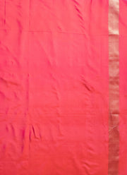 Plain Ikat silk saree in black and orange fusion.