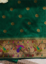 Load image into Gallery viewer, Banarasi silk saree with pythani border
