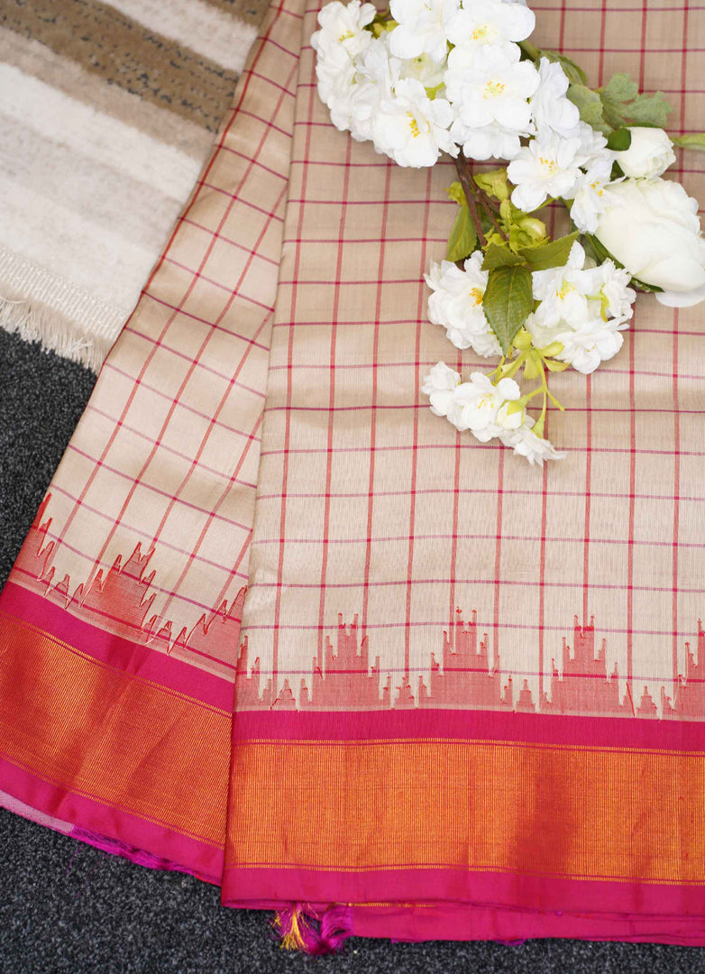 Chequerd Gadwal silk saree