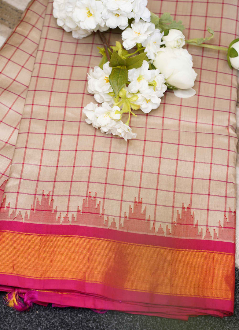 Chequerd Gadwal silk saree