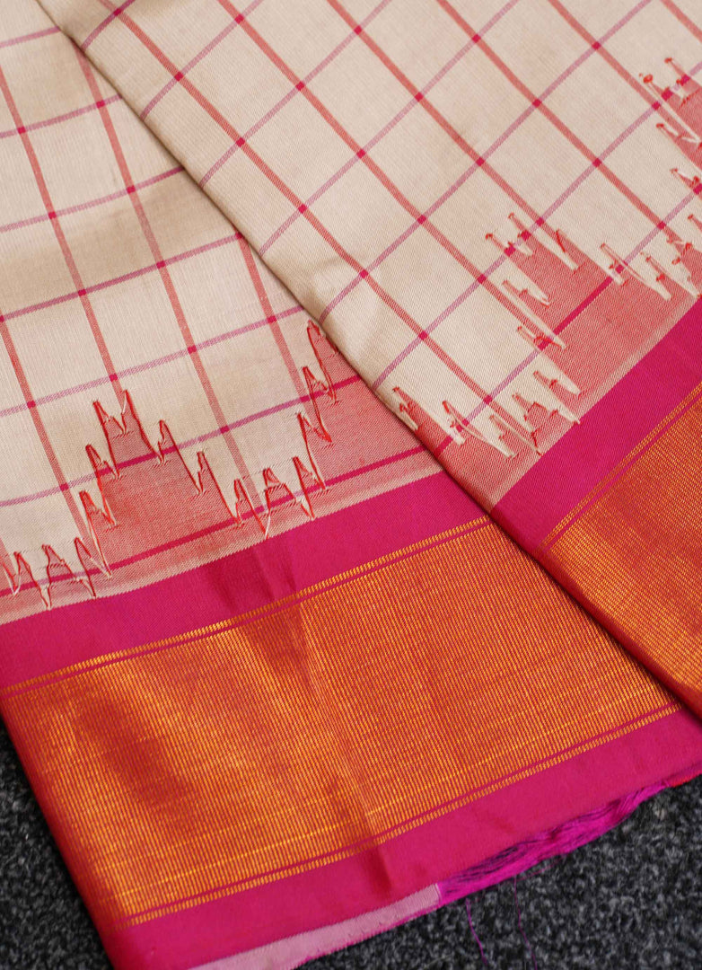 Chequerd Gadwal silk saree