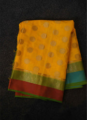 Basanti banarasi saree with Gangga jamuna border