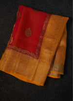 Load image into Gallery viewer, Red and basanti banarasi kore silk saree
