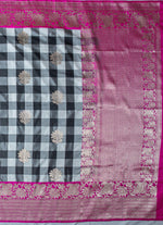 Load image into Gallery viewer, Exclusive Chequered Banarasi silk saree in Kadwa Weave
