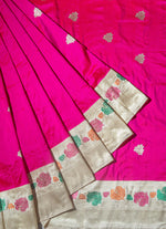 Load image into Gallery viewer, Exclusive Kadawa weaves Banarasi Silk Saree in Fuchia Pink
