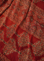 Load image into Gallery viewer, Ajrakh block printed gajji silk saree
