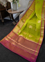Load image into Gallery viewer, Banarasi half silk saree with kanji border
