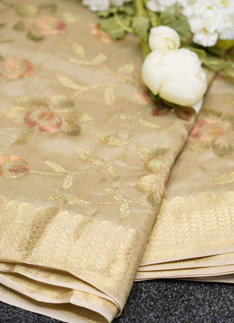 Embroidery Banarasi silk saree