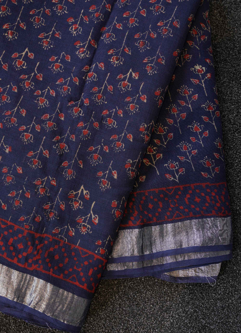 Ajtakh Printed Linen Saree