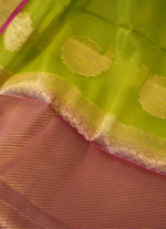 Load image into Gallery viewer, Banarasi half silk saree with kanji border
