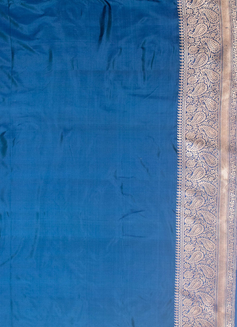 Bottle green Banarasi silk saree