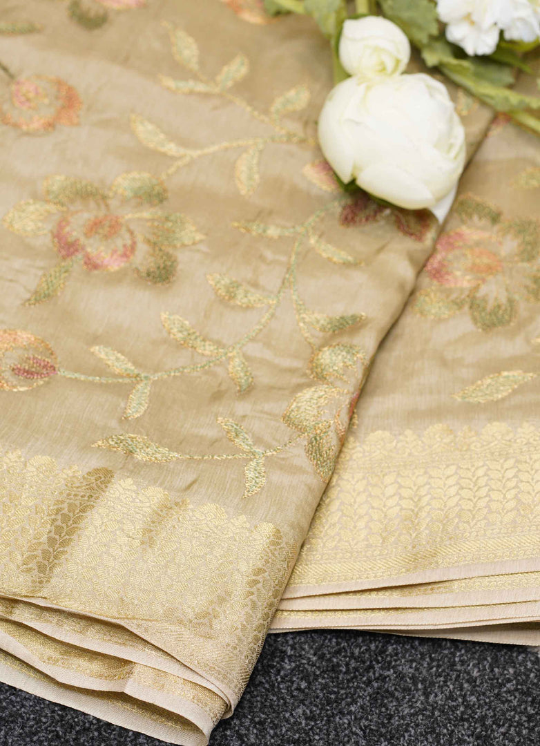 Embroidery Banarasi silk saree