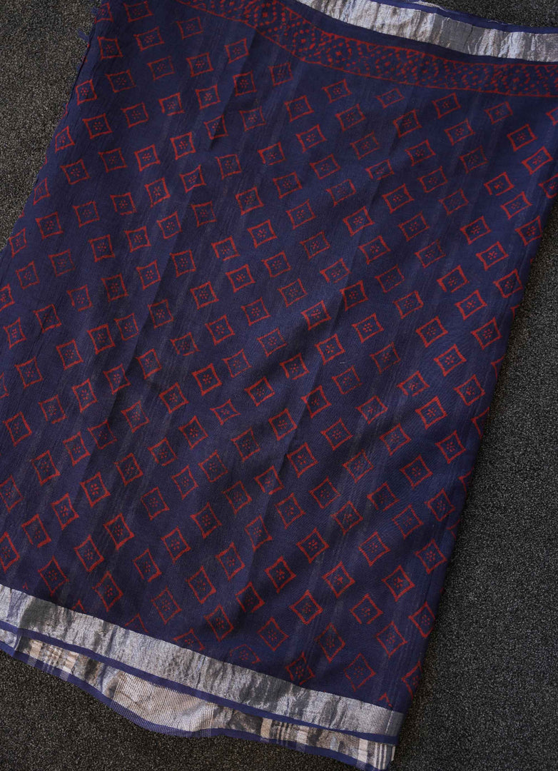 Ajtakh Printed Linen Saree