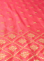 Load image into Gallery viewer, Khadi Georgette Saree in Pinkish orange.
