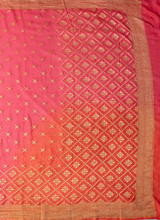 Khadi Georgette Saree in Pinkish orange.