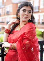 Load image into Gallery viewer, Dhakai Jamdani Saree in Red
