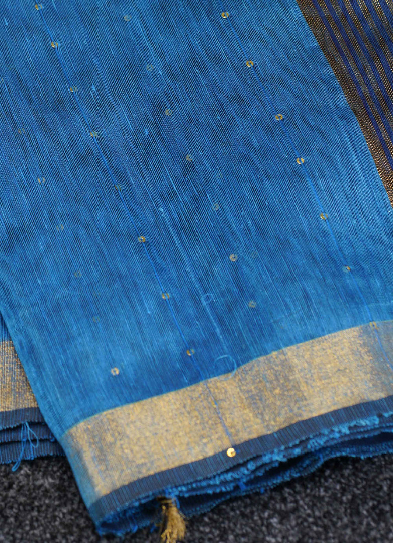 Blue Raw silk saree