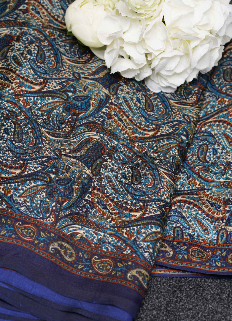 Paisley Printed half silk saree