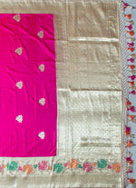 Load image into Gallery viewer, Exclusive Kadawa weaves Banarasi Silk Saree in Fuchia Pink
