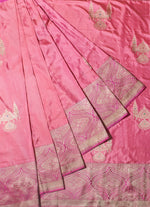 Load image into Gallery viewer, Banarasi Silk Saree in Pink for special occassions
