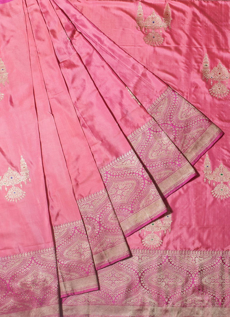 Banarasi Silk Saree in Pink for special occassions