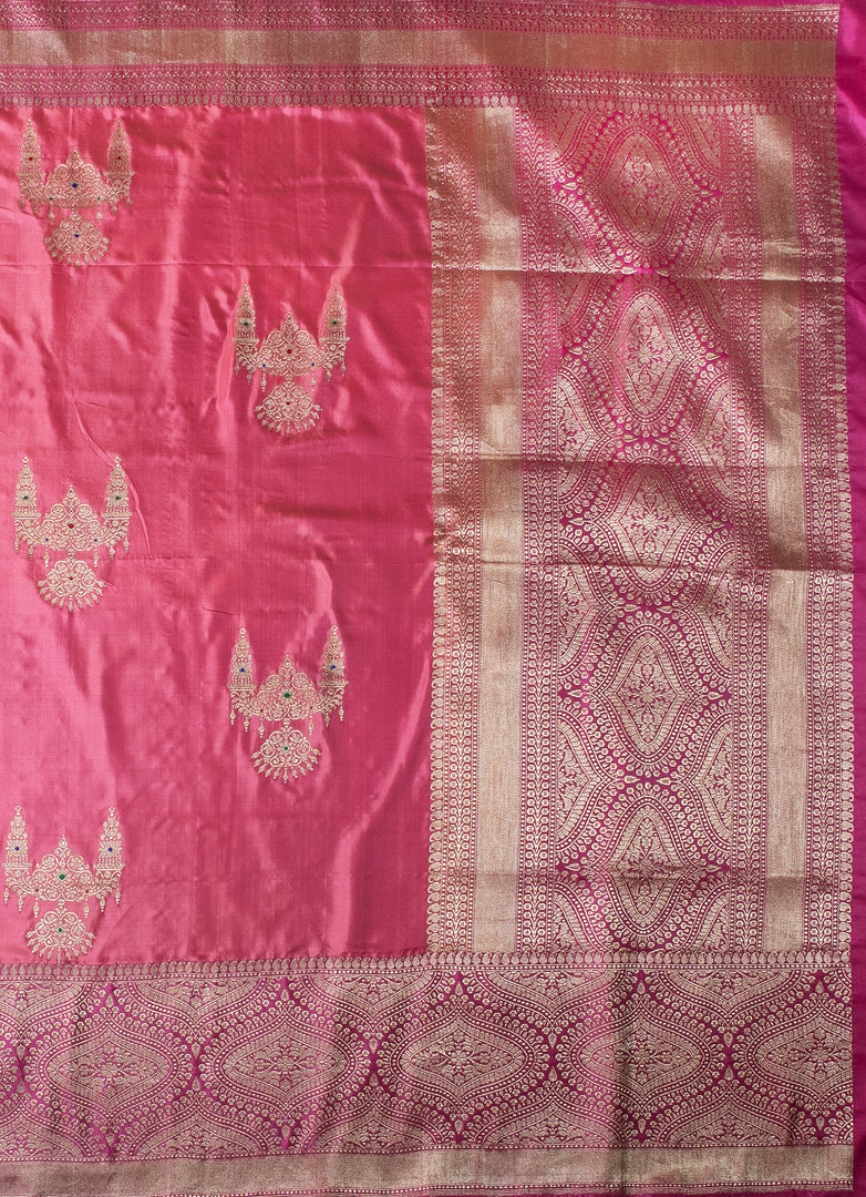 Banarasi Silk Saree in Pink for special occassions