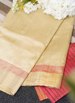 Load image into Gallery viewer, Cream Raw silk saree
