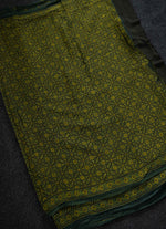 Load image into Gallery viewer, Bottle Green Chequred Linen Saree
