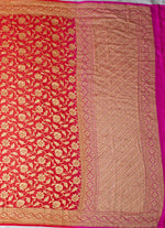 Load image into Gallery viewer, Dual Shade Khadi Georgette Saree  in Orange and Pink
