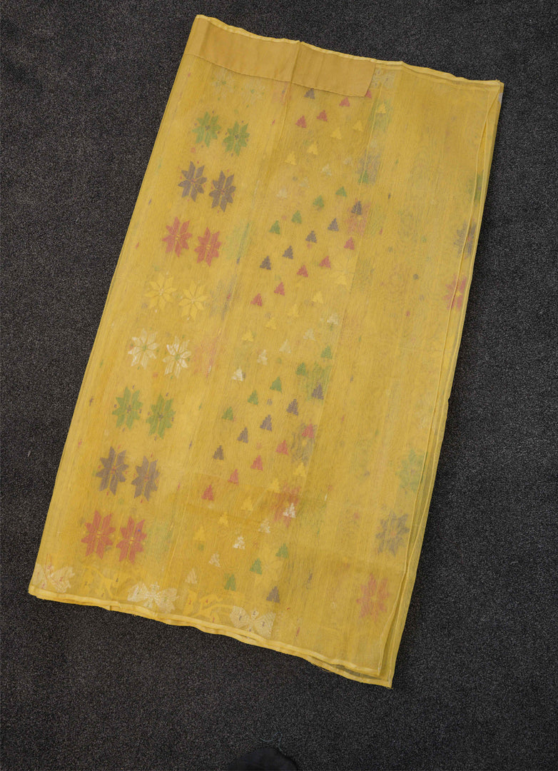 Handoven Multicolor Dhakai jamdani Pure cotton saree