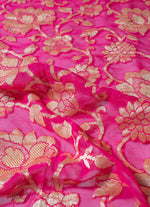 Load image into Gallery viewer, All over weave Khadi Georgette Saree in Magenta
