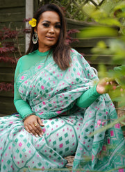 Hand woven pure cotton dhakai jamdani saree