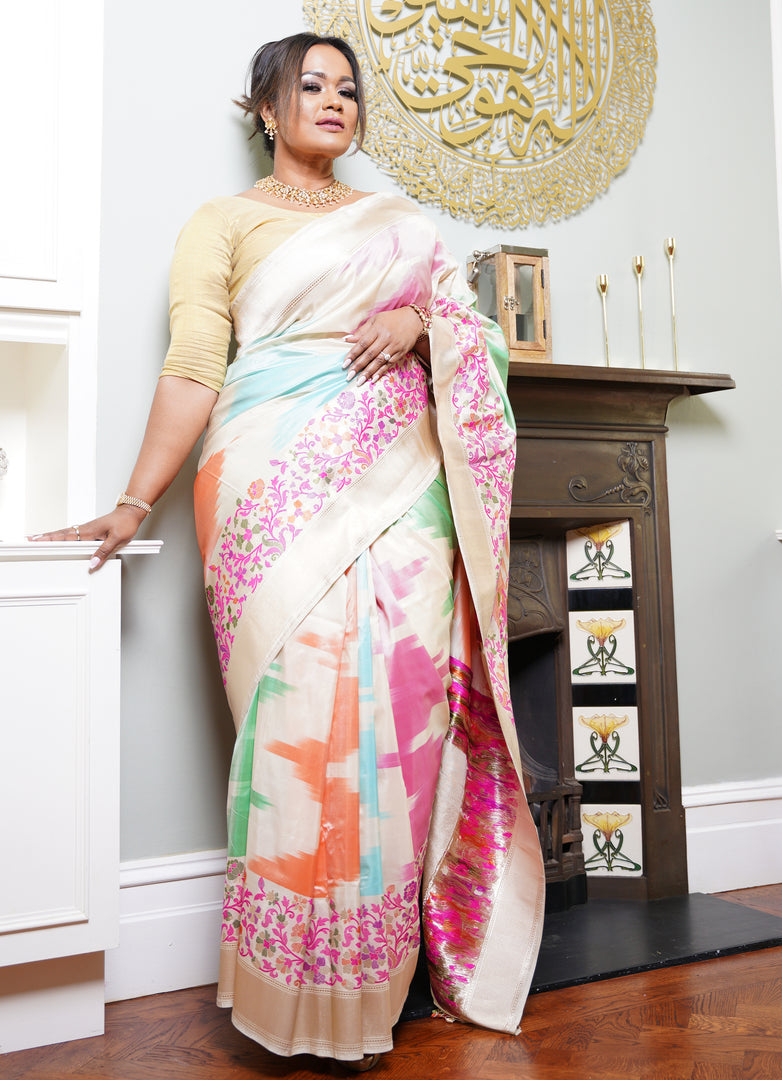 Pure hand woven banarasi silk