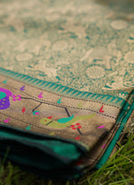 Load image into Gallery viewer, Banarasi silk saree with paithani border
